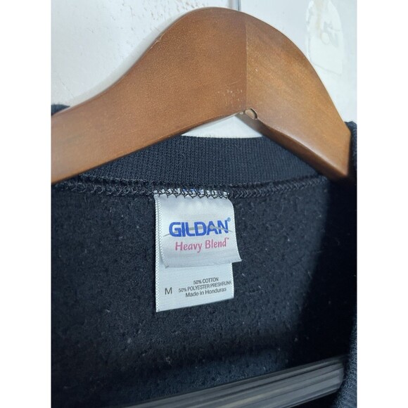 Asking Alexandria Skull Logo Crewneck Sweatshirt Black Medium Gildan Heavyweight - Picture 3 of 4